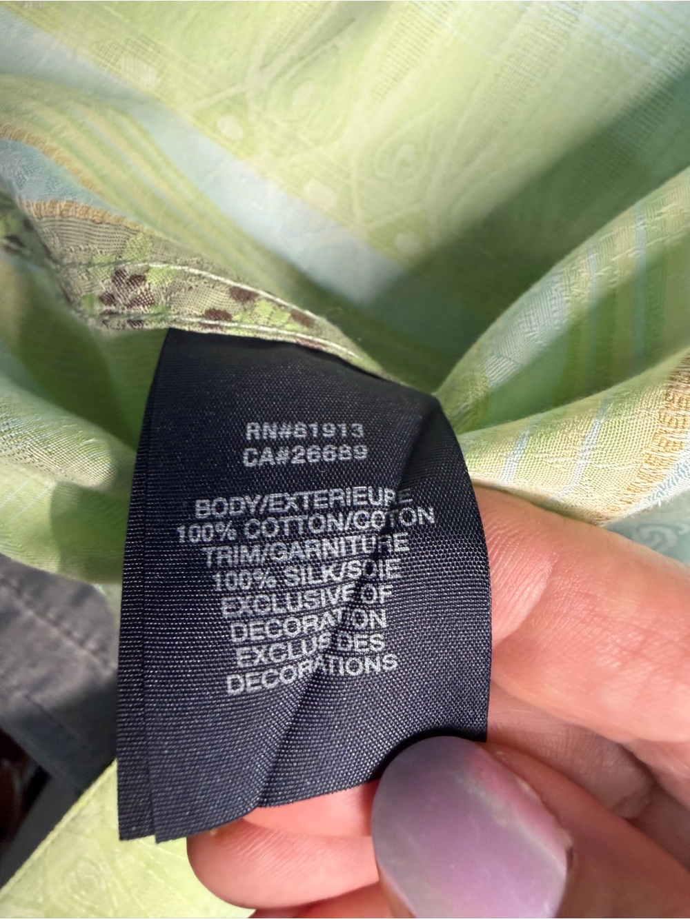 Robert Graham Pale Green and Cream Striped Button-Down Shirt L - Picture 13 of 14